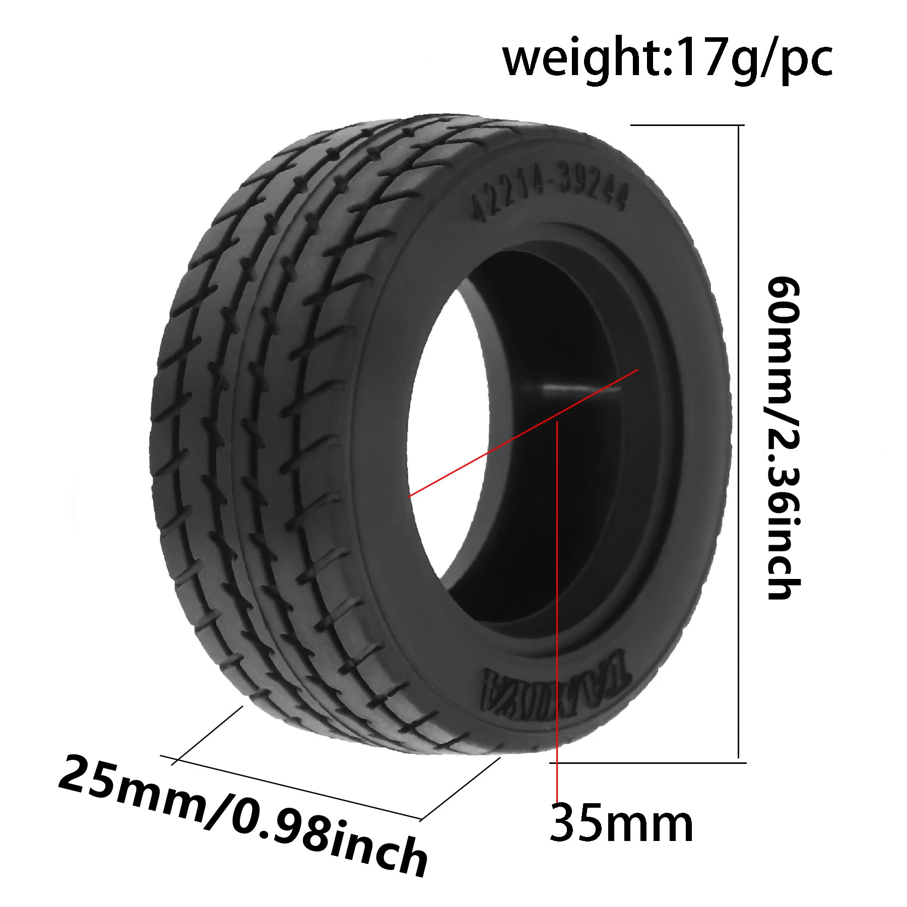 2 Buah Ban Roda Karet 60Mm 50684 untuk Mobil RC TAMIAY M03 M04 M05 MB01 MF01 XM01 SW01 T301 1/14 MJX 14303 14304