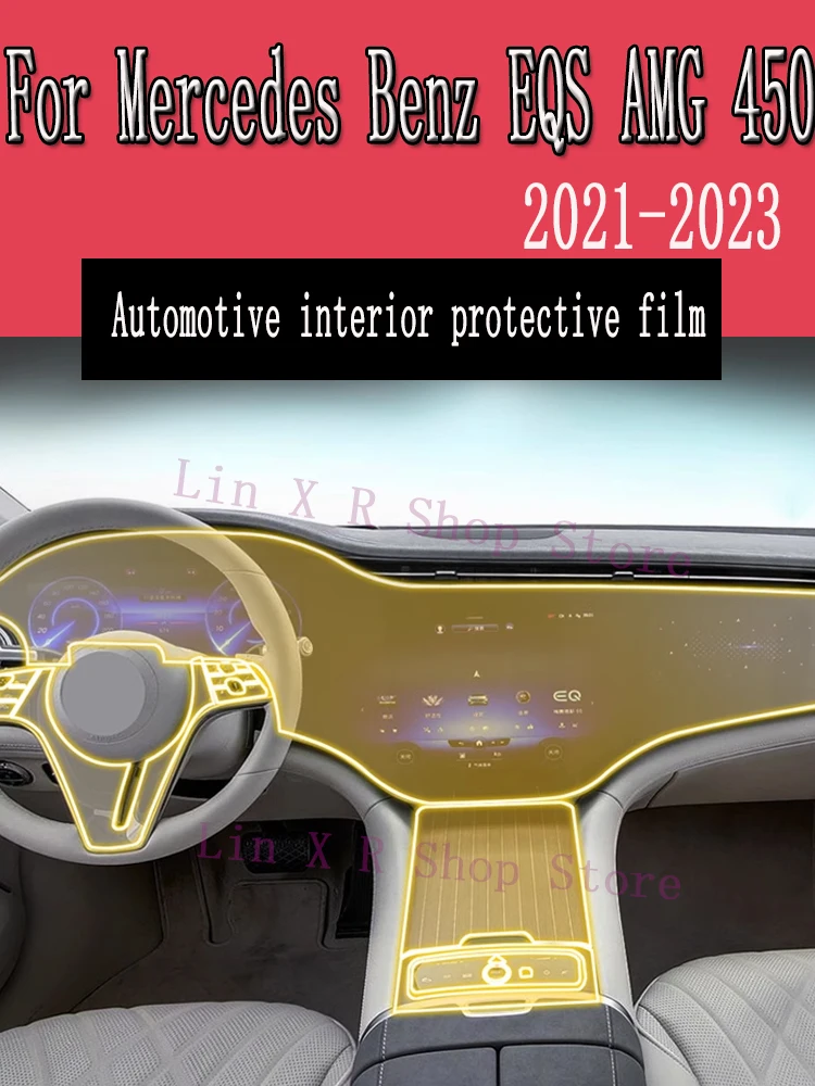 

For Mercedes Benz EQS AMG 450（2021-2023）Gearbox Panel Navigation Automotive Interior Screen Protective Film TPU Anti-Scratch