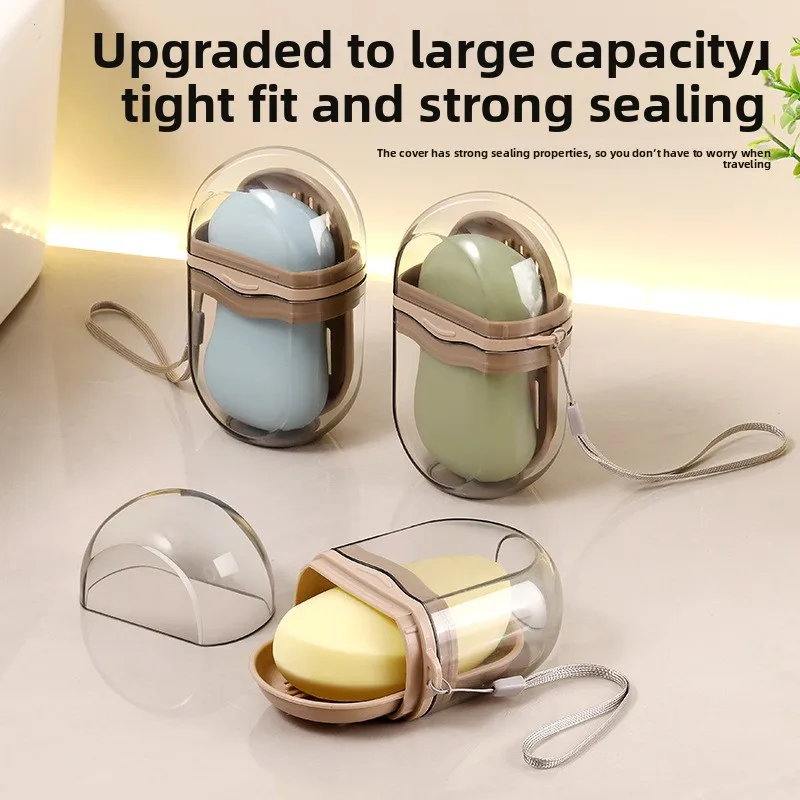 Travel Soap Box, Sealed, Portable, with Lid, Draining Soap Box, High-end Soap Storage Box for Business Trips