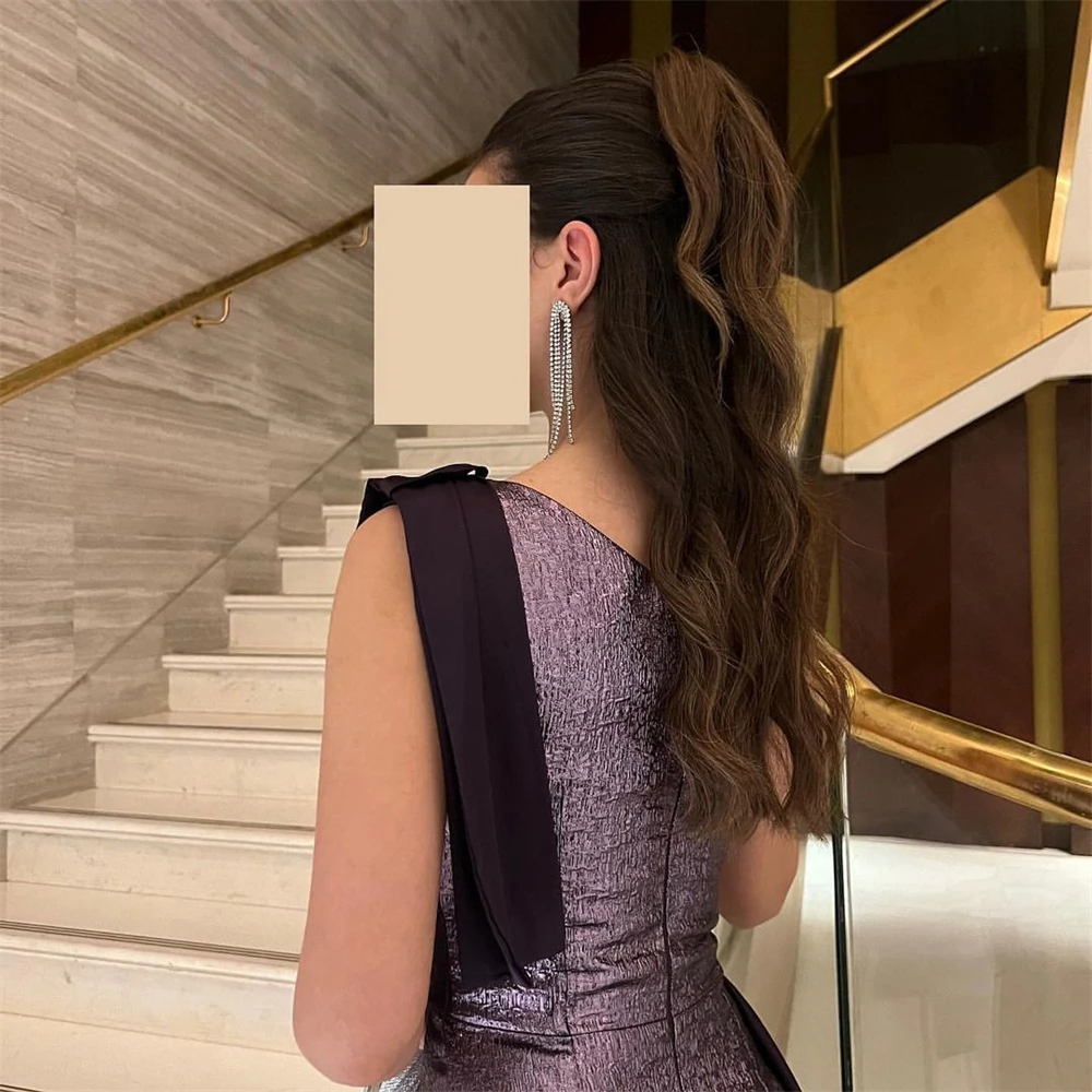 Asymmetrical One-Shoulder Prom Dress Fashion Customized Floor Length Pageant Dresses Short Sleeve Ruched Formal Evening Gowns