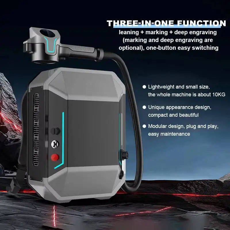 100W 3 In 1 MOPA Laser Cleaning Hine Portable New Fiber Technology Multifunctional For Rust Metal Wood Stone Stainless Steel