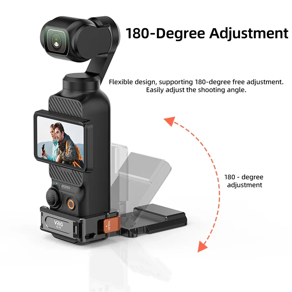 Vrig Pocket 3 حامل كاميرات مراقبة عالي الجودة مغناطيسي متعدد الوظائف إطار حماية معدني قفص ث 1/4 توسيع الحذاء البارد لـ DJI Pocket 3 #4