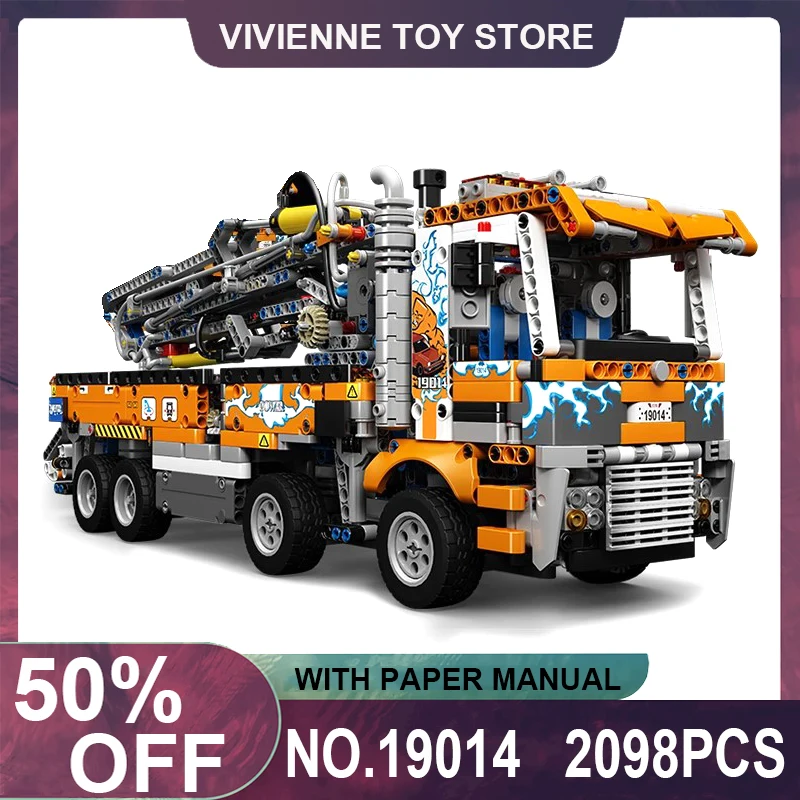 

MOULD KING 19014 Pneumatic Concrete Pump Truck Compatible MOC 89879 Building Blocks Bricks Puzzle Toys Birthday Gifts For Kids