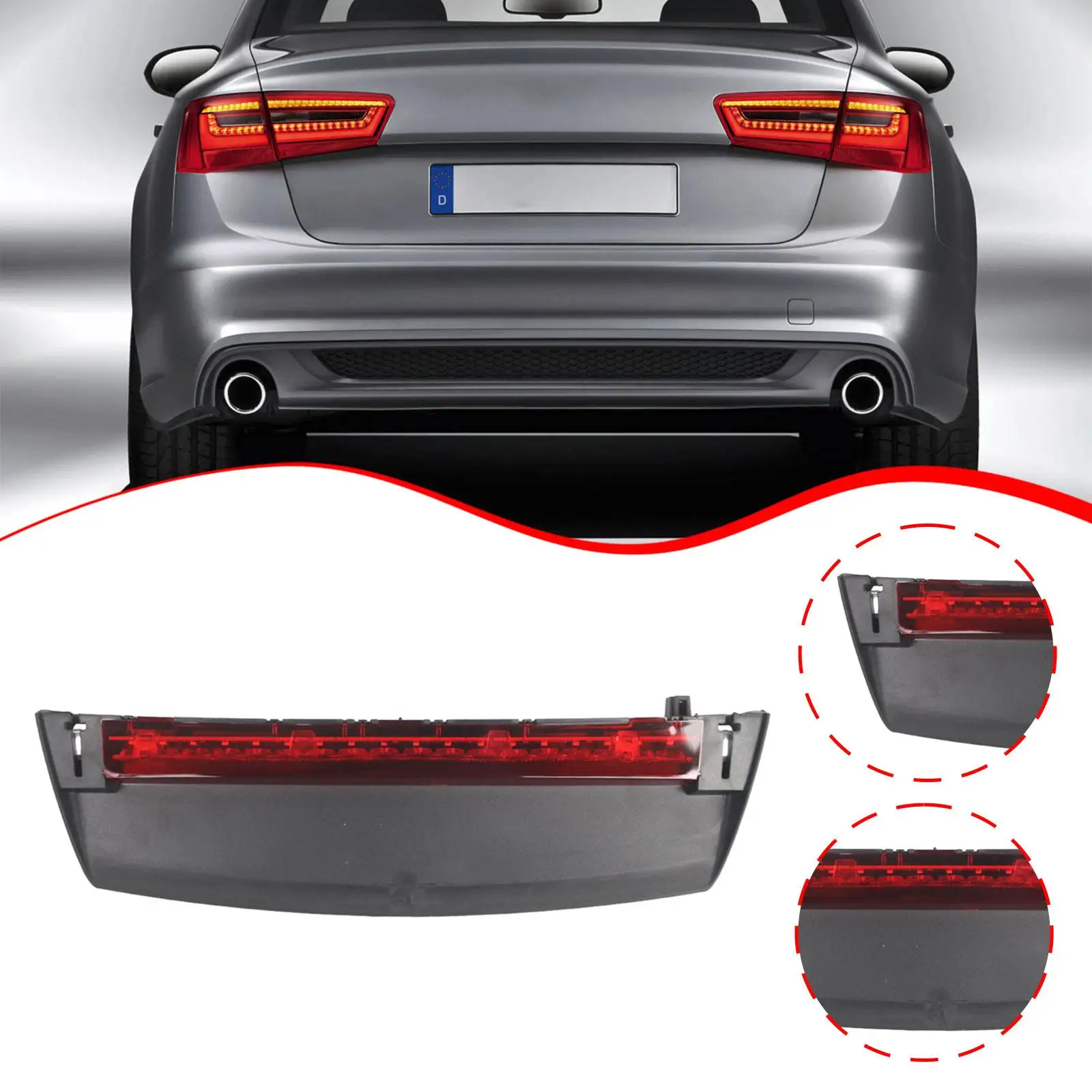 Third Brake Light Directly Replace 4G5945097 4GD945097 Lightweight High Mount Brake Light Easy to Install for A3 A6