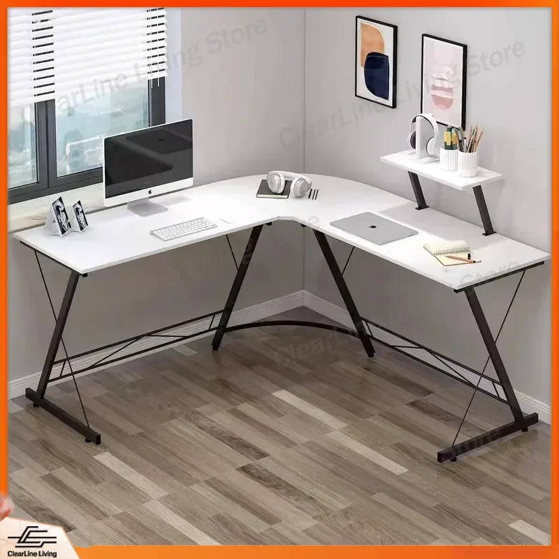 L Shaped Corner Desk Computer Table Home Office Writing Workstation Space Saving Small Apartment Modern Simple Study Desk