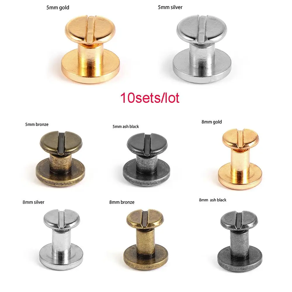 10sets Hats Crafts decoration nail Leather Craft Scrapbooking Nail Rivets Cloth Button screw Brass