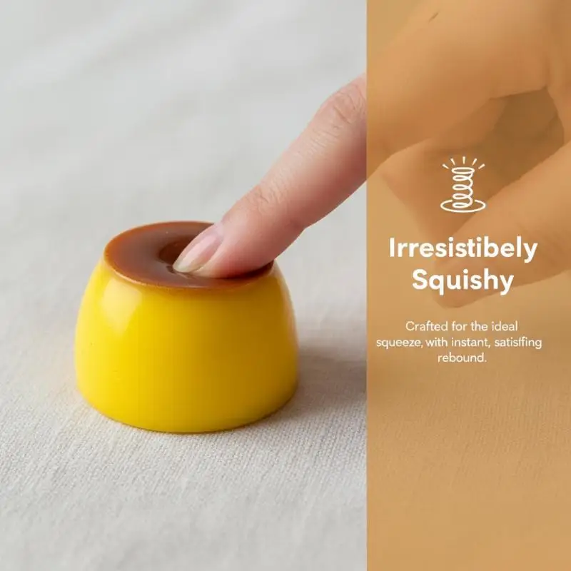 1Pcs Caramel Pudding Stress Ball ASMR Sensory Stress Relief Toys For Kids & Adults  Food-shaped Pudding Squeeze Ball Fidget Toy