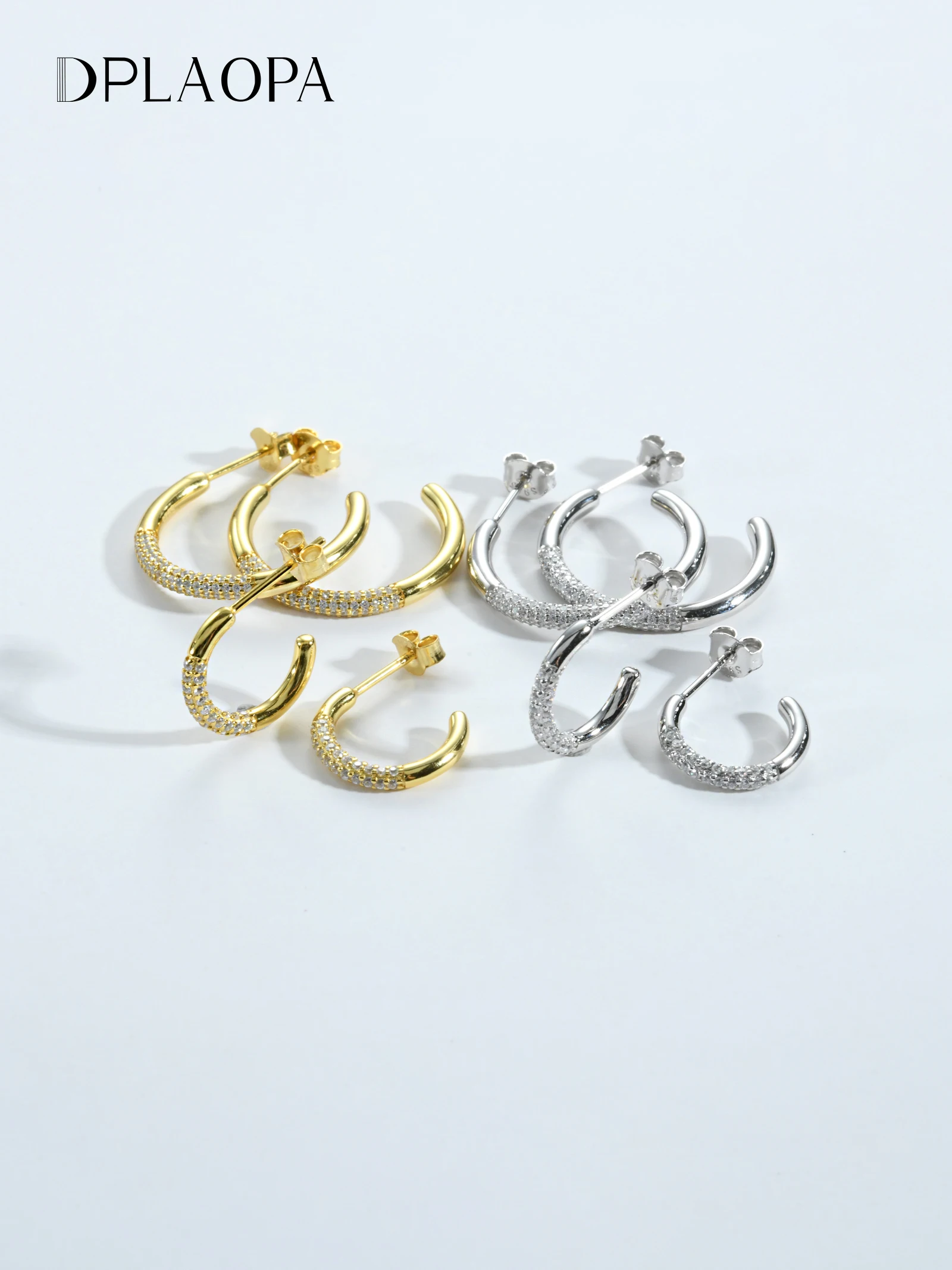 

DPLAOPA серебро 925 пробы 15 мм 25 мм Цирконий CZ Grand Lapse золотые кольца 2024 женские свадебные ювелирные зажимы круглые петли