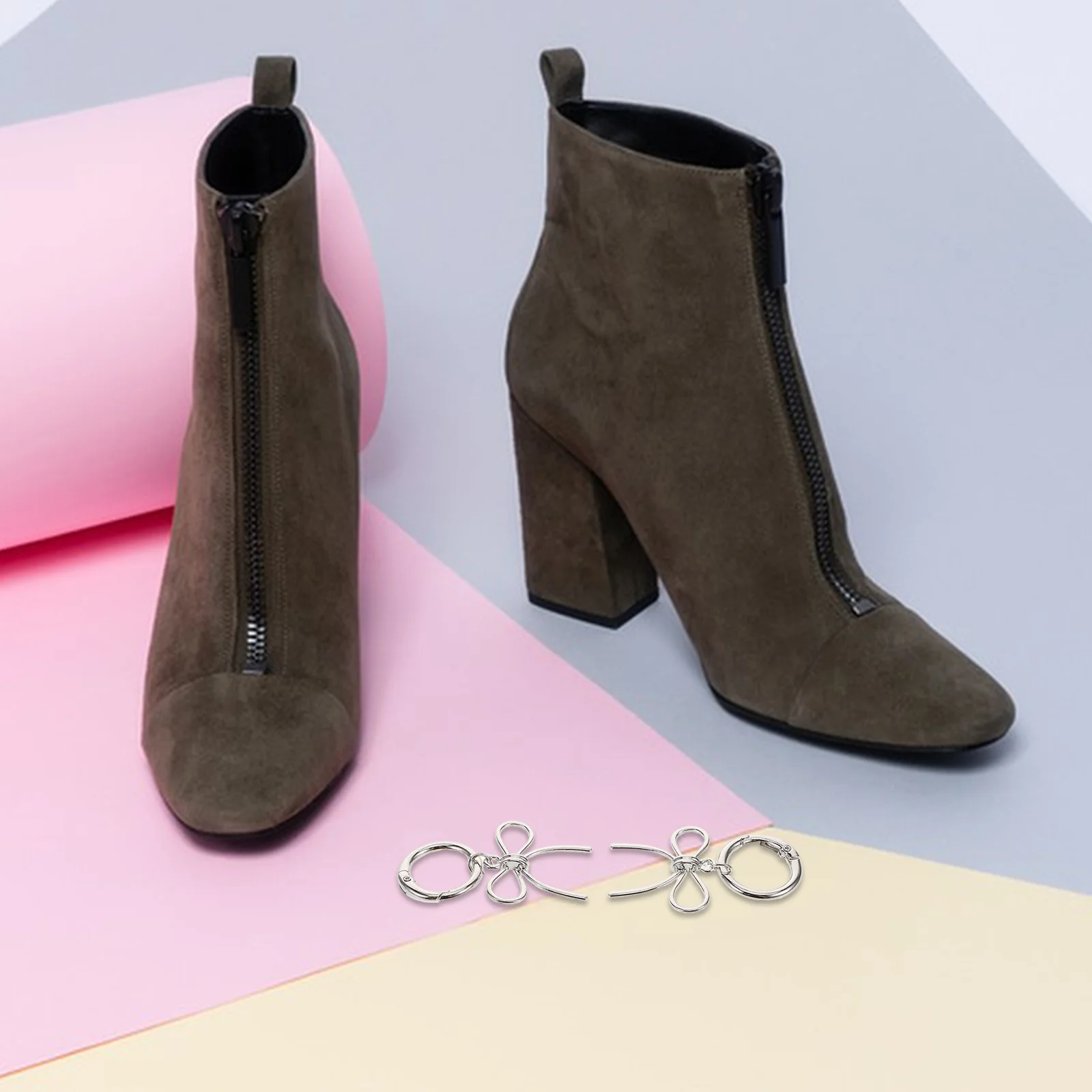 

3Pcs Punk Shoe Accents Metal Bowknot Buckles for Gothic Boots Vintage Style Shoe Charm Enhancements for Women Streetwear