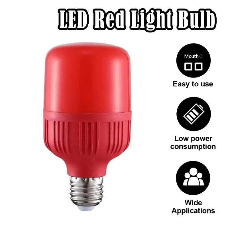High Power Red LED Light Bulb E27/B22 AC 220V 5W 10W 15W 30W High Brightness Spot Light Festive New Year Bulb Christmas Lights view 2