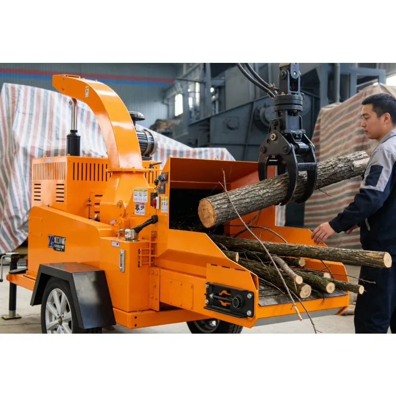 

Household Portable Mobile Petrol Wood Chipper Automatic High Quality Low Price Palm Branch Chipper