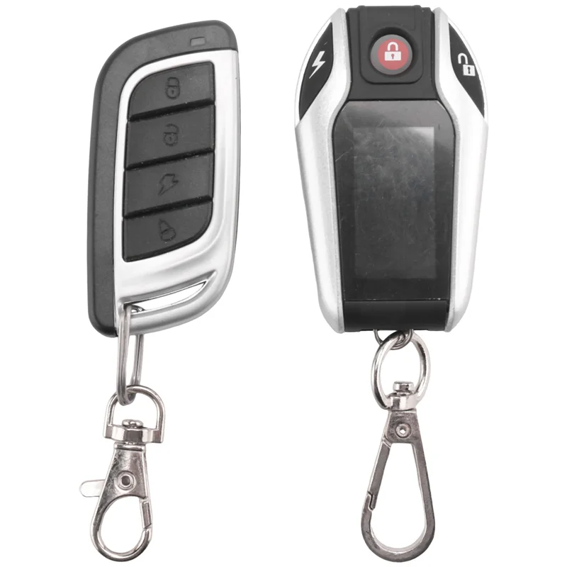 

LCD Motorcycle Alarm Auto Lock/Unlock Security System Two Anti-Theft Alarms Keyless Engine Start, Without Monitor Easy Install