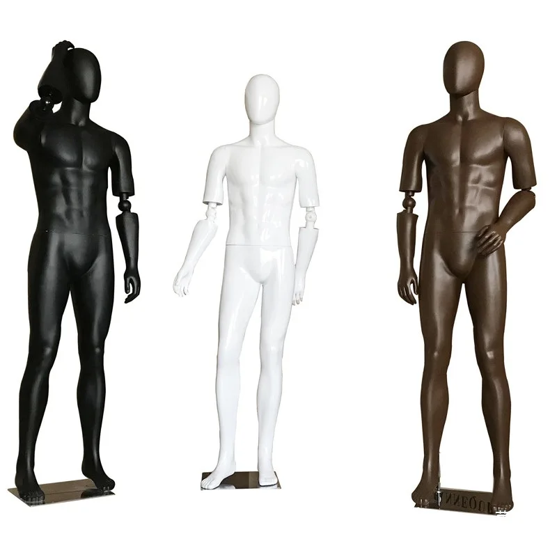 Model props male full body mannequin sub-black dummy movable joint props window casual clothing display rack