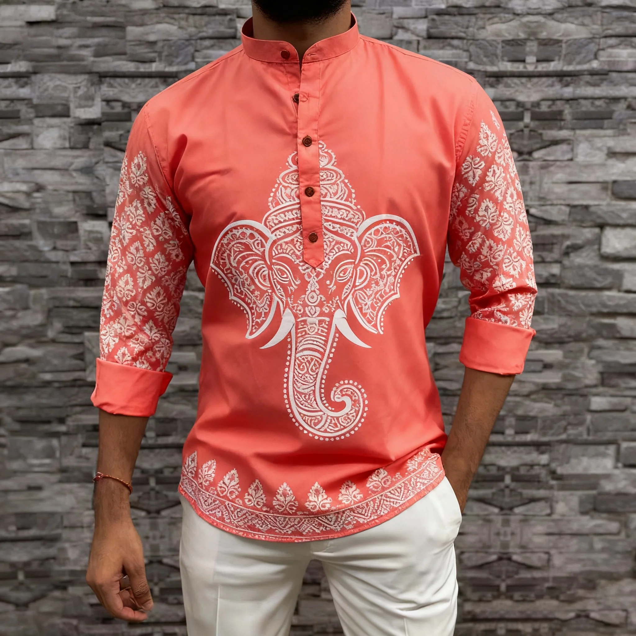 2026 قمصان الرجال المسلمين الصلاة الملابس الفاخرة النمط الأفريقي البرنز فستان مُزين بطباعة ازياء العربية الوطنية النمط المغرب أوم