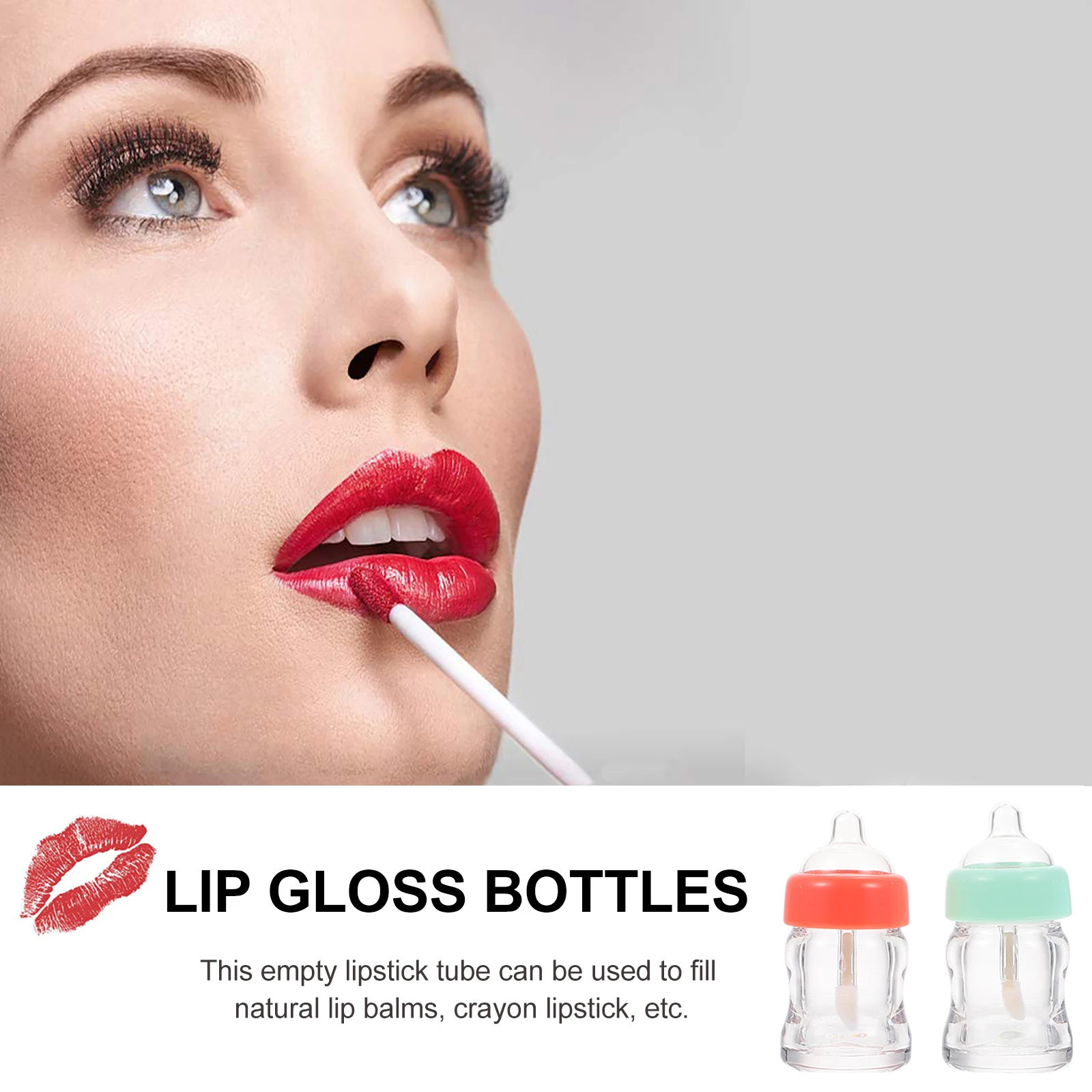 10pcs ลิปกลอสขวดเปล่าหลอด Leak-Proof คอนเทนเนอร์โปร่งใสสําหรับ DIY Liquid Blush ลิปสติก Labial Glair