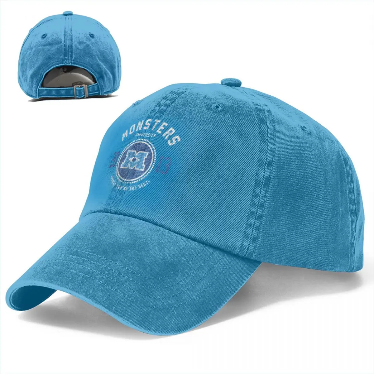 Vintage Monsters University Logo Graphic Baseball Caps Men Women Distressed Denim Snapback Cap Outdoor Activities Caps Hat