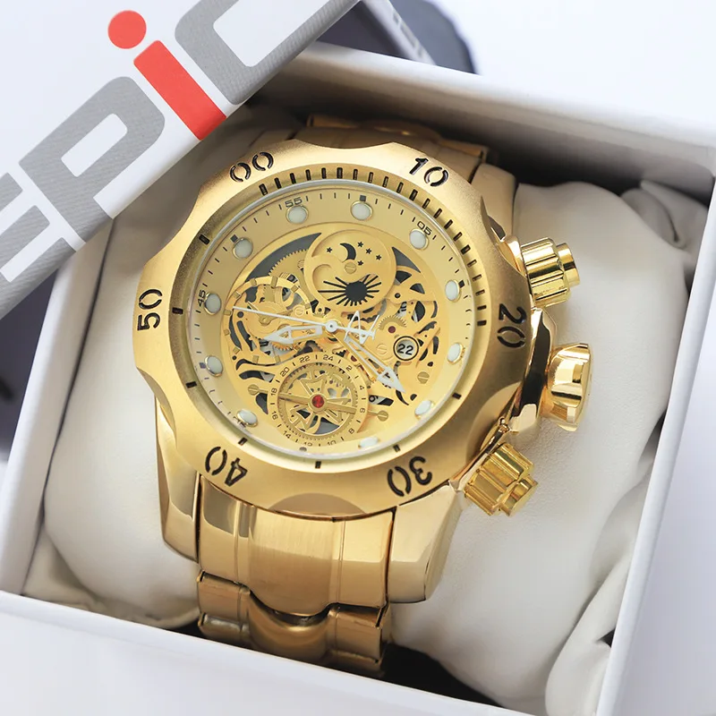 2024Summer NAPEC South America Brazil Hollow Mechanical Style Sports Large Dial Quartz Watch