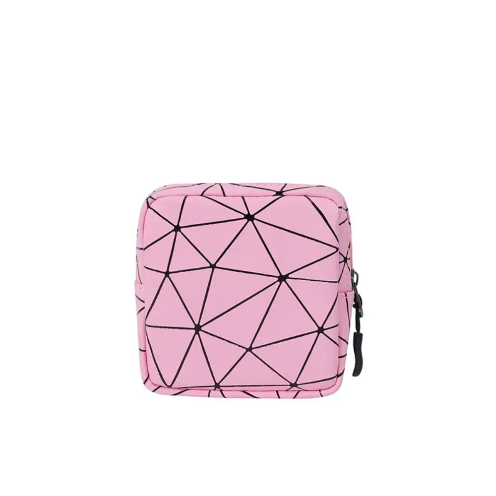 Portable Multifunction Pad Pouch Bags Rhombus Pattern Reusable Sanitary Napkin Bag Storage Pouch Sanitary Napkin Storage Bag