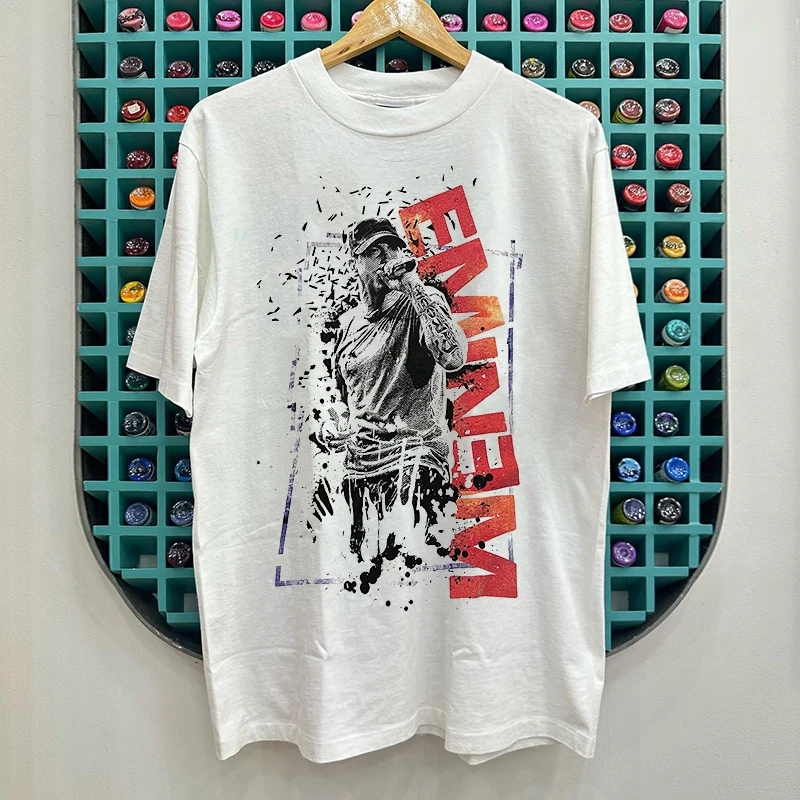 

Eminem Rapper Eminem Trendy Cool Style Short-sleeved T-shirt Chic Portrait Hip-hop Men and Women Short-sleeved Top