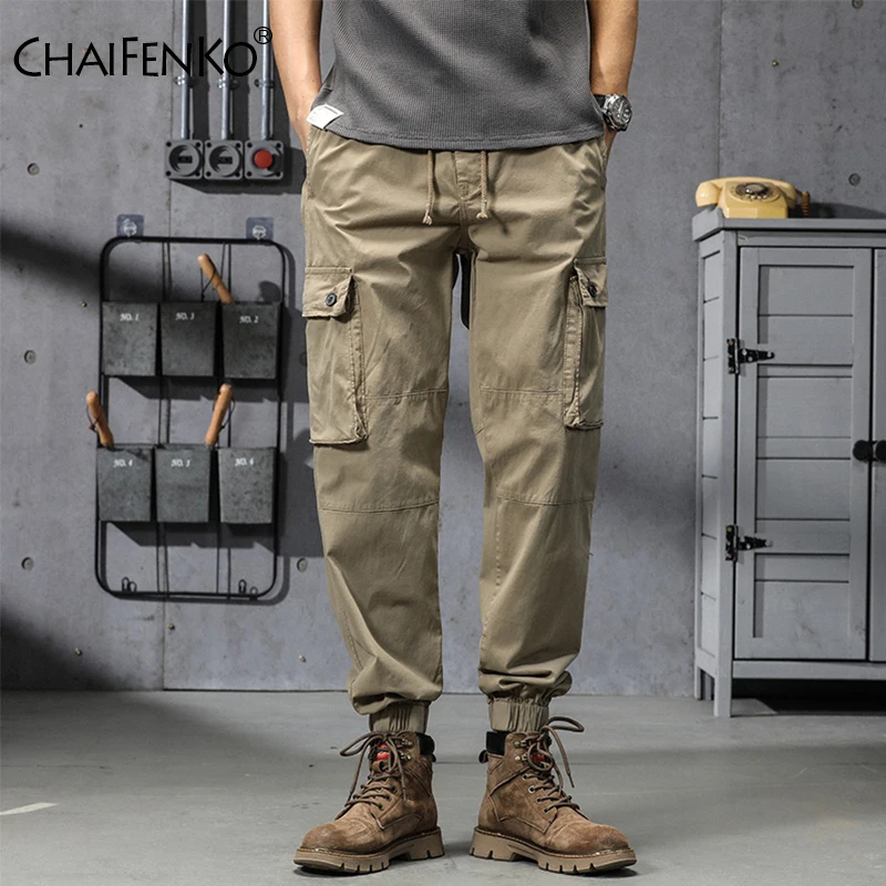 

Men Casual Comfort Cargo Pants Autumn Winter Versatile Solid Hiking Jogger Pants New Multiple Pockets Elasticity Sweat Pants Men