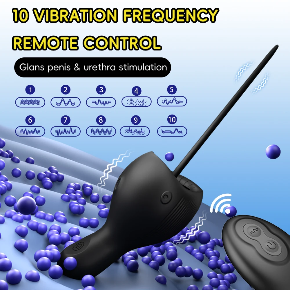 Penis Vibrator Male Masturbator Urethral Sound Dilators 10 Vibration Male Stroker Penis Trainer Glans Stimulator Adult Sex Toys view 2
