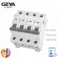 GEYA MCB DC 1000V MCB Mini Circuit Breaker DC 6A 10A 16A 20A 25A 32A 40A 50A 63A 4Pole DC Solar Breaker Din Rail