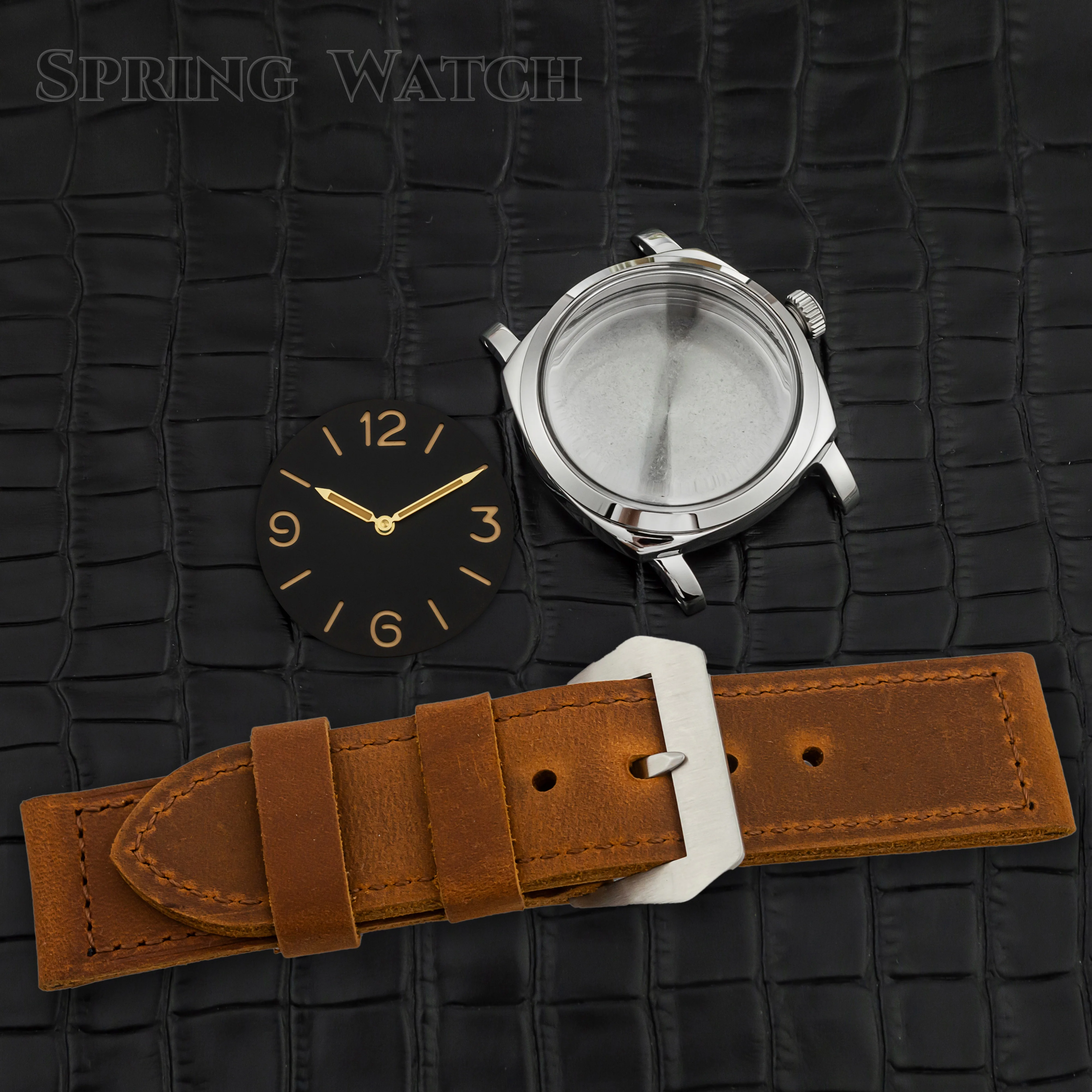 Arcylic Bubble Mirror 47mm Watch Case Dial Needles for PAM 6154 Mod Parts Stainless Steel Case fit ETA 6497/6498/ST3600 Movement