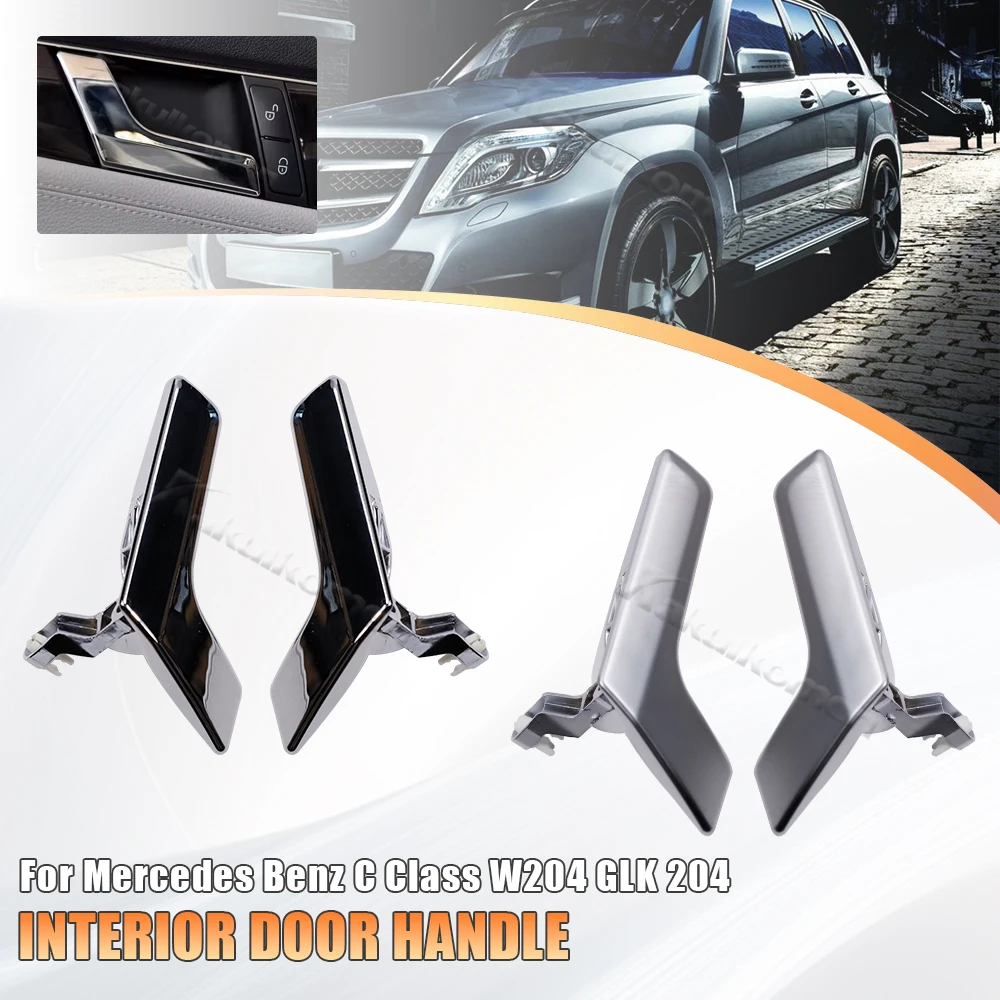 W204 X204 Chrome Opening Door Handle Silver Left Right Pull Handle Trim For Mercedes Benz C Class C180 C200 C300 GLK 2008-2015