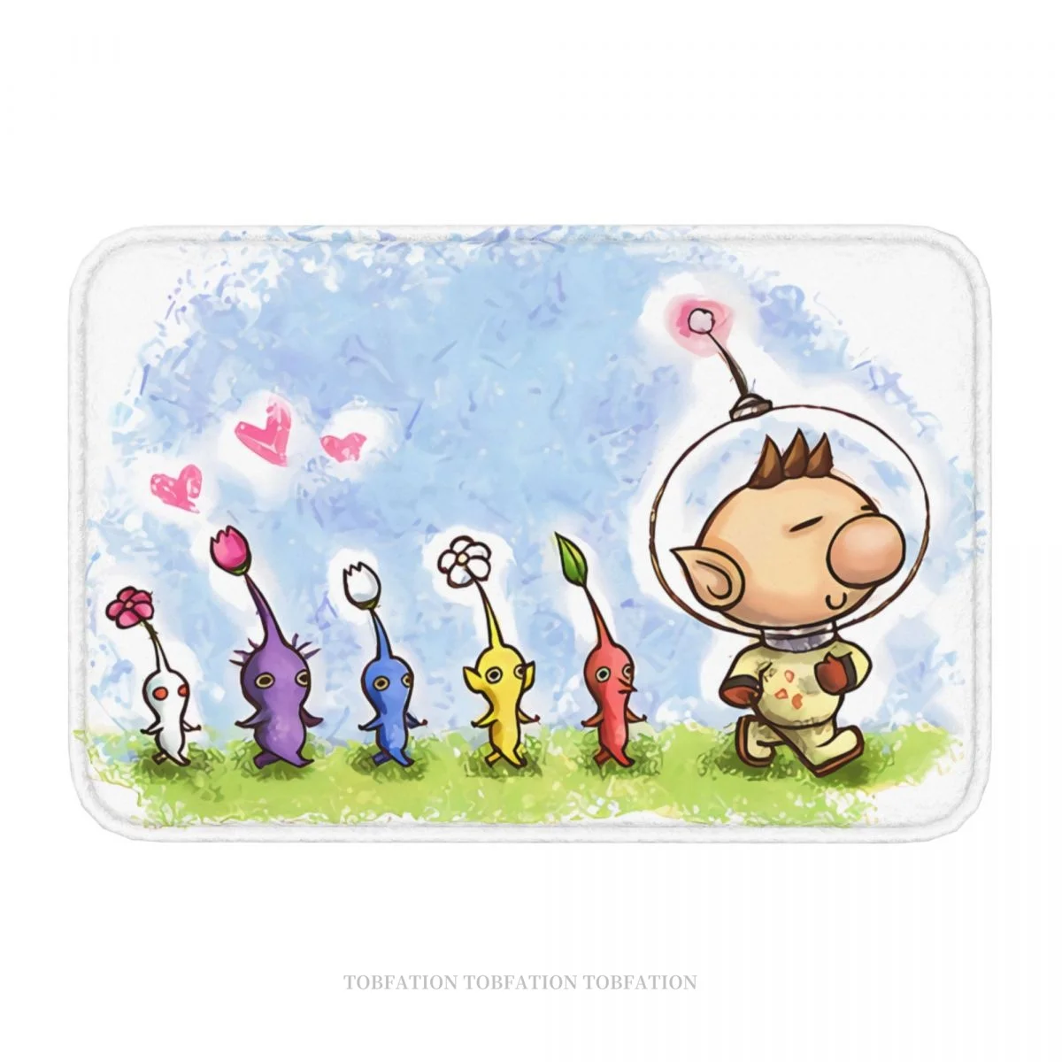 Pikmin Game Non-slip Doormat Living Room Mat Olimar Team Floor Carpet Entrance Door Rug Bedroom Decorative