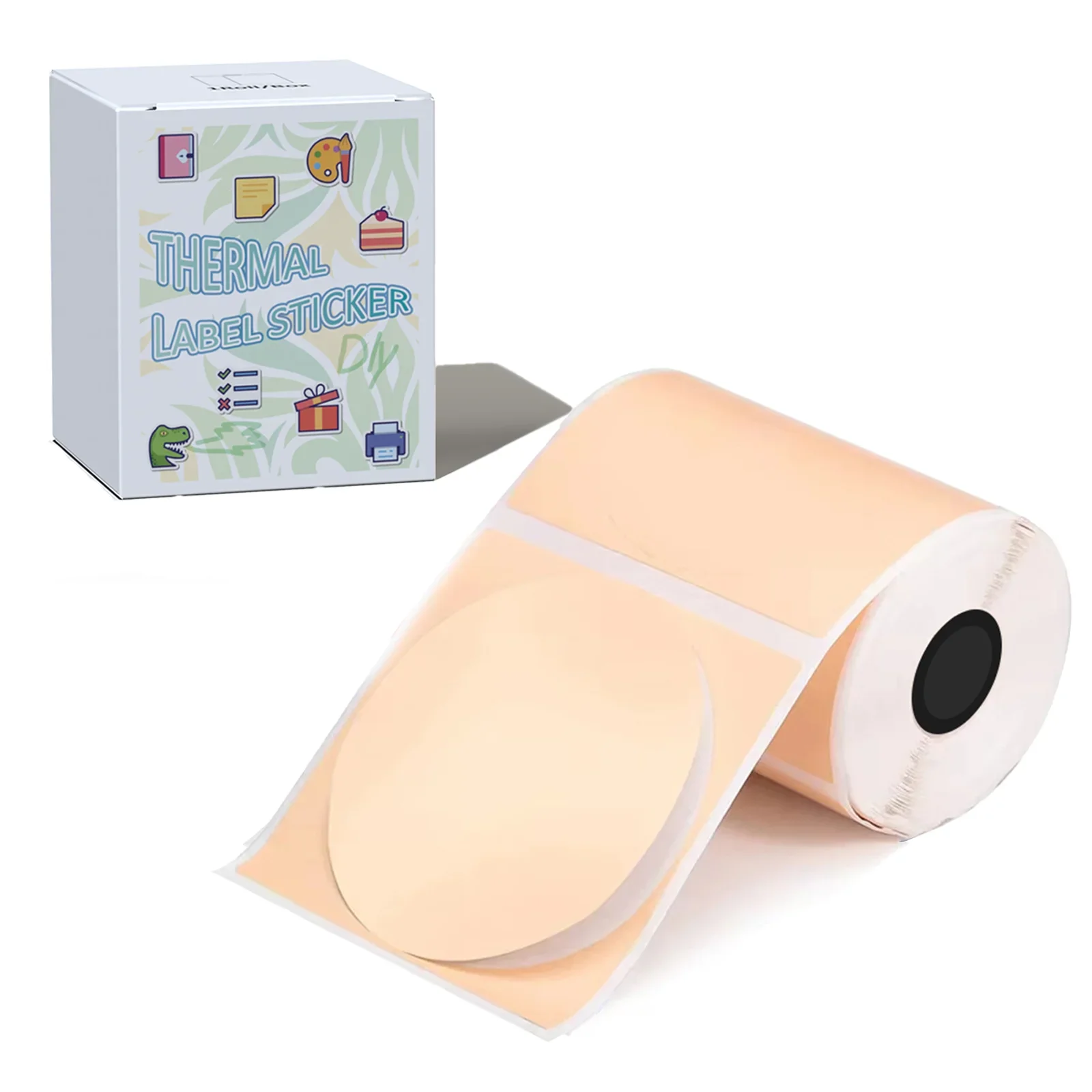 1 rotolo di carta termica a cerchio rotondo 50x50 mm Etichetta adesiva Etichette autoadesive per piccole imprese Carta per M110/M110S/M120/M200/M220