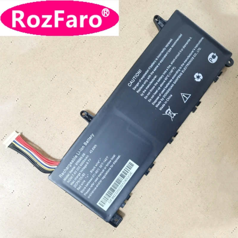 RozFaro 875583-2S 7.6V 45.6Wh 6000mAh 2ICP9/55/83 11-Pins 11-Lines  Laptop Battery For ICL RAYbook Si1512 Notebook Tablet PC