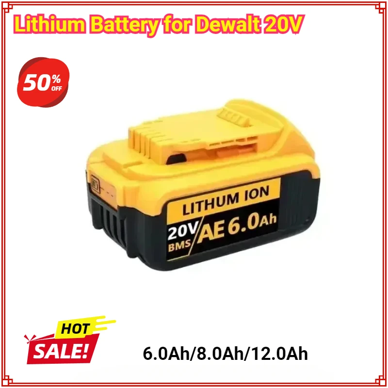 

12000mAh DCB200 20V Battery Compatible with Dewalt Power Tools 18V 12Ah Rechargeable Electric Tool 20V 18Volt Lithium Batteries