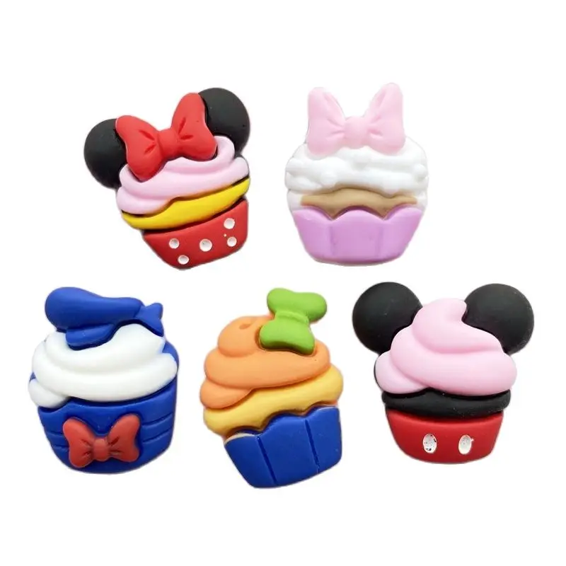 10 Pieces Of New Cartoon Cream Cake Series Resin Flat Bottom DIY Crafts Mobile Phone Case Accessories F74