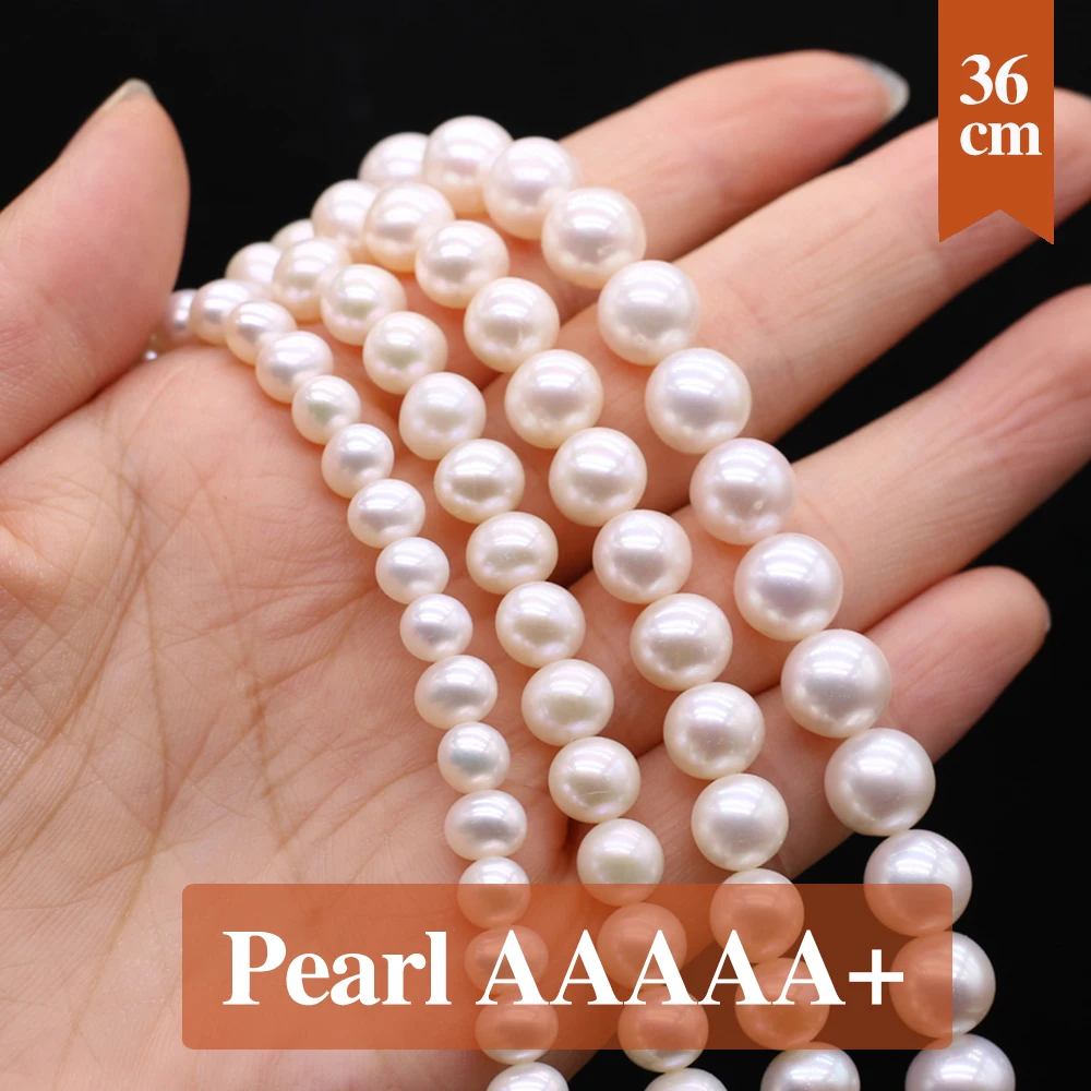 Real AAAAA Natural Freshwater Pearl Beads Round Pearl Loose Spacer Beaded for Making Jewelry Necklace Bracelet Earrings 5-10mm view 4