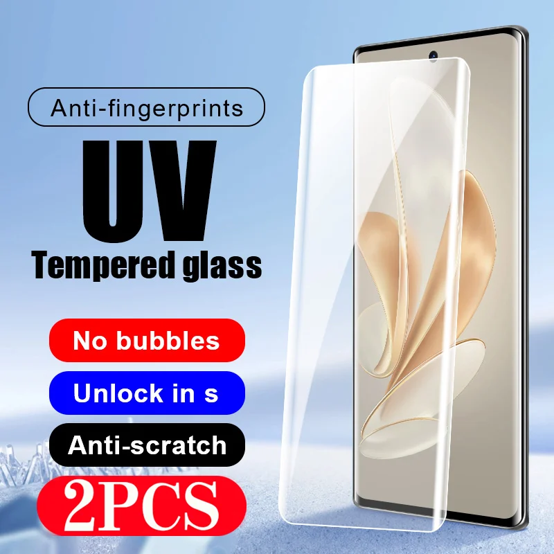 2pcs phone screen protector for vivo NEX 3 3S full cover UV tempered glass smartphone protector film X100S X90 X80 X70 X60 Pro