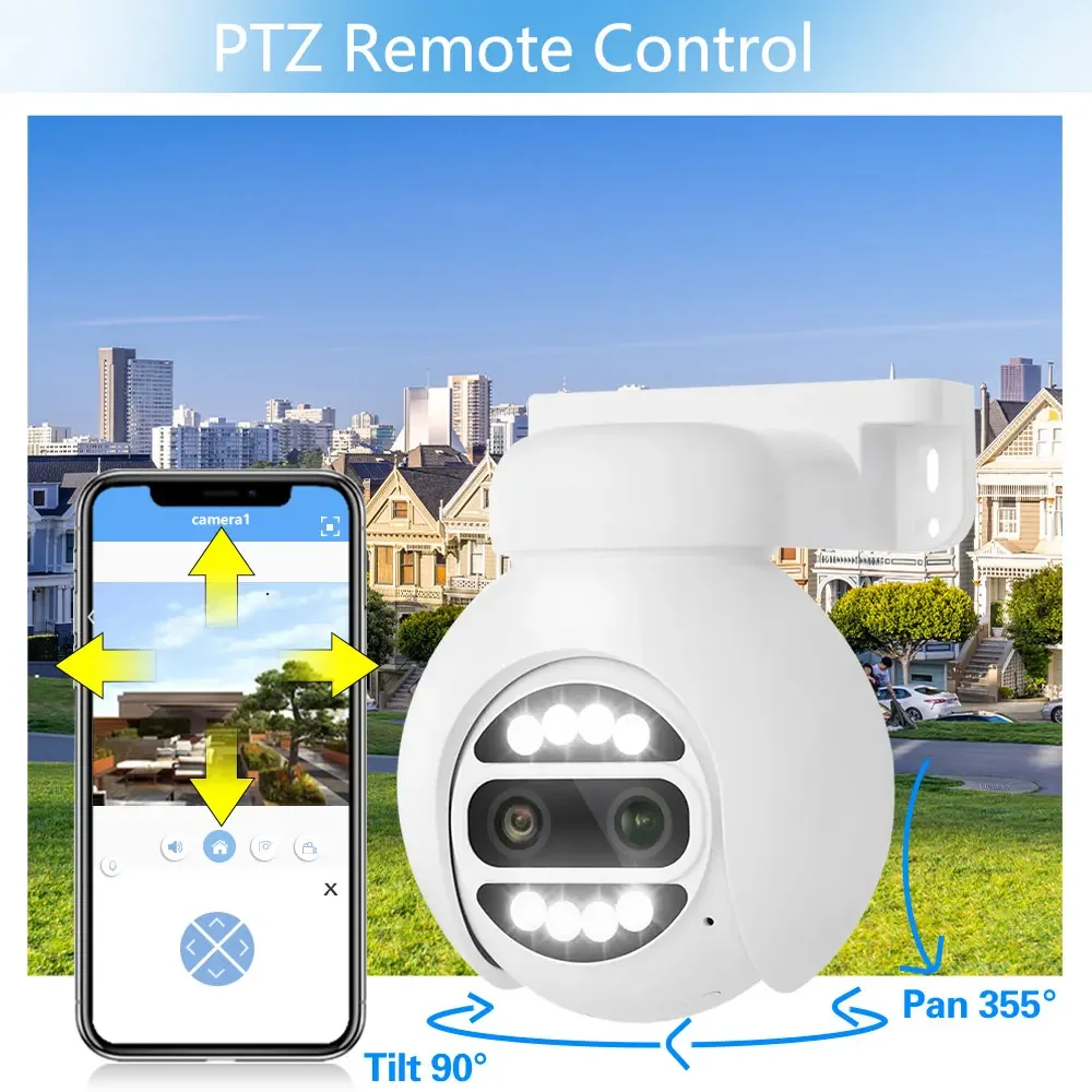 10CH 4K 8MP PTZ Security POE IP Camera System Outdoor AI Human Detection Two Way Audio Video Surveillance Kit PoE NVR Set XMEye