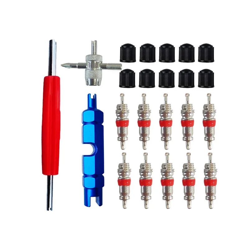 AliExpress Presta Valve Core Kit with Remover Tool Caps Replacement Tubeless Valve Core Set for Road MTB Bike Bike Maintenance Tools