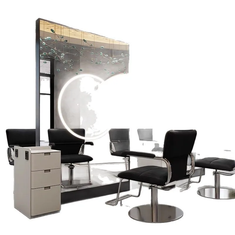 

Barber mirror perm and dyeing area, single and double-sided large mirror with light