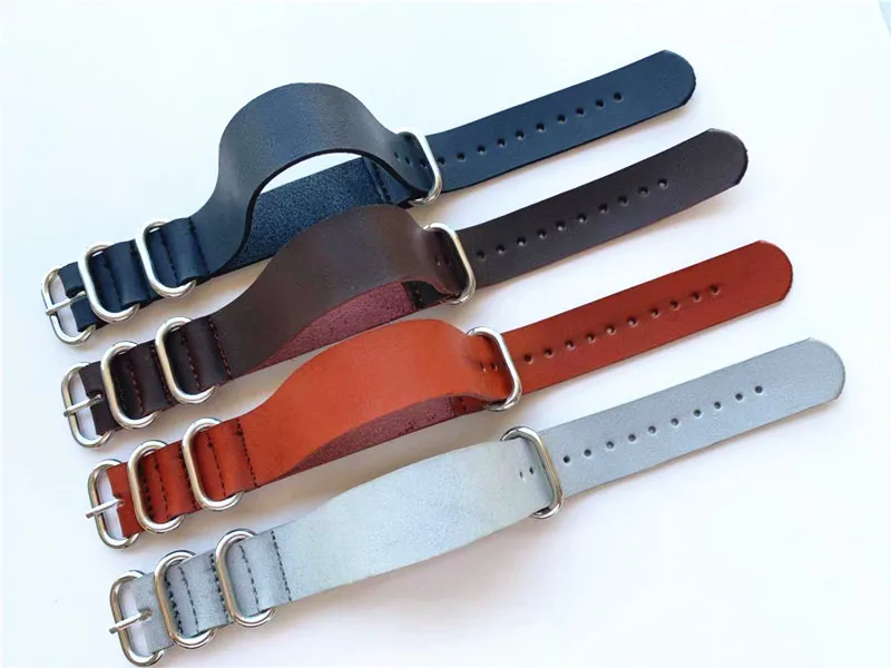 Retro One Piece Loop Leather Watch Strap Band 18mm 20mm 22mm 24mm Bracelet Soft Wrist Belt for Samsung for Huawei for Amazfit