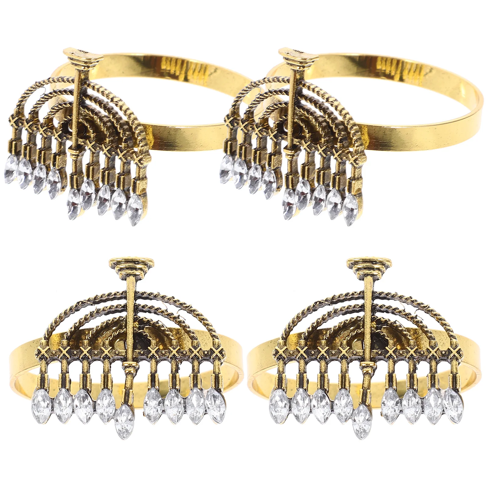

4Pcs Holder Napkin Rings Alloy Simulation Diamond Elegant Table Dining Decoration Table Napkin Holder Rings