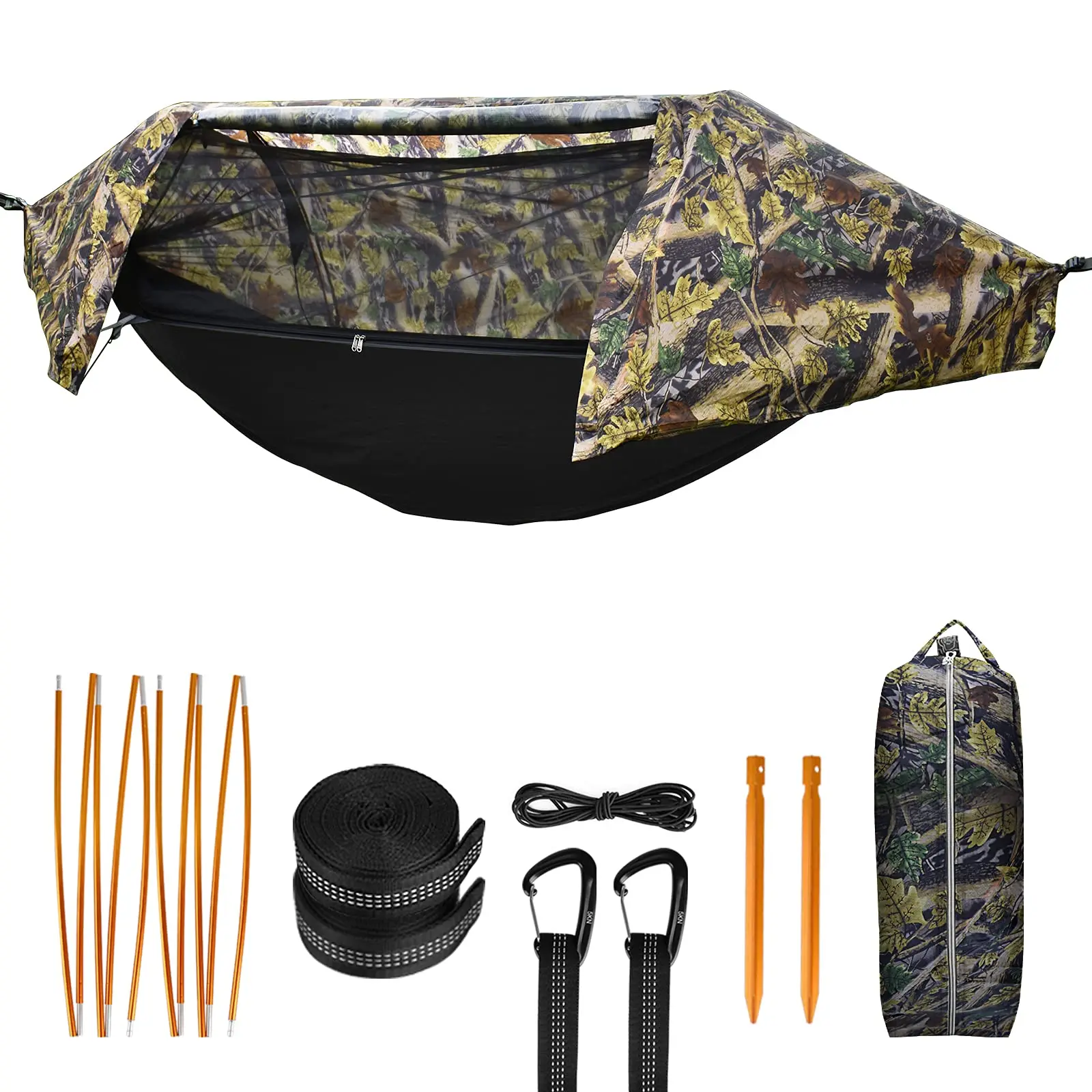 Camping Hammock with Mosquito Net and Rainfly Cover, Lightweight Portable Hammock Camping Hammock for Outdoor Backpacking