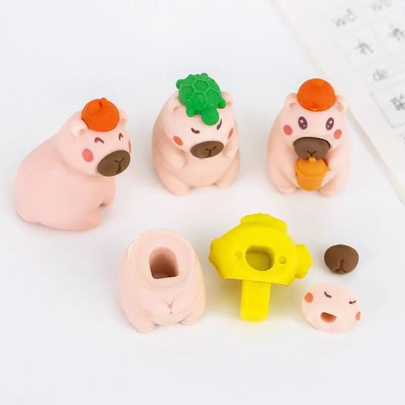 Capibala  36pcs Eraser A Variety Of Kawaii  Creative Modeling Pencil Erase R Learning Office Stationery Holiday Prizes
