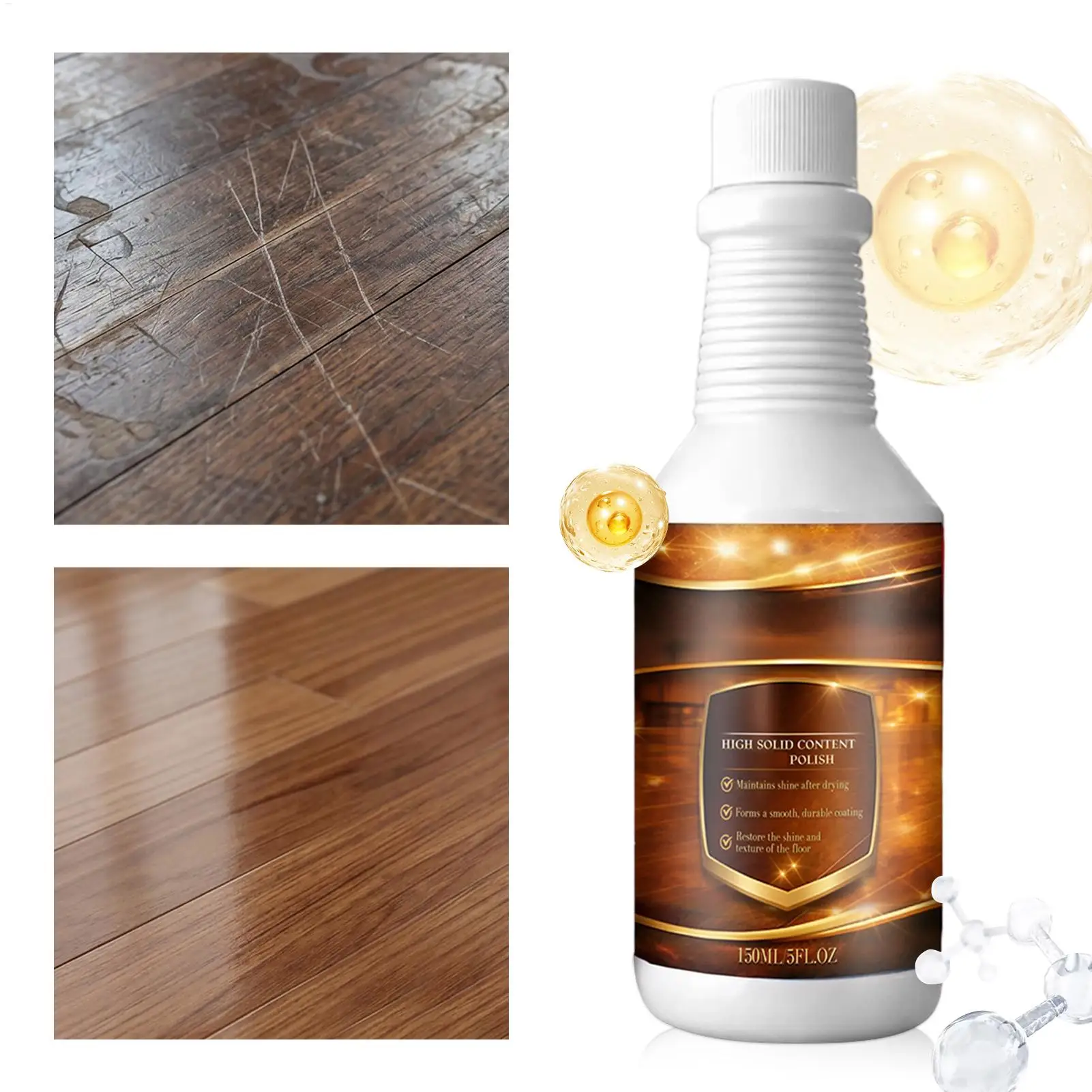 150ml Wood floor repair polishing agent Laminate Floor Cleaning Agent ​Long Lasting Multipurpose Wood Floor Restorer