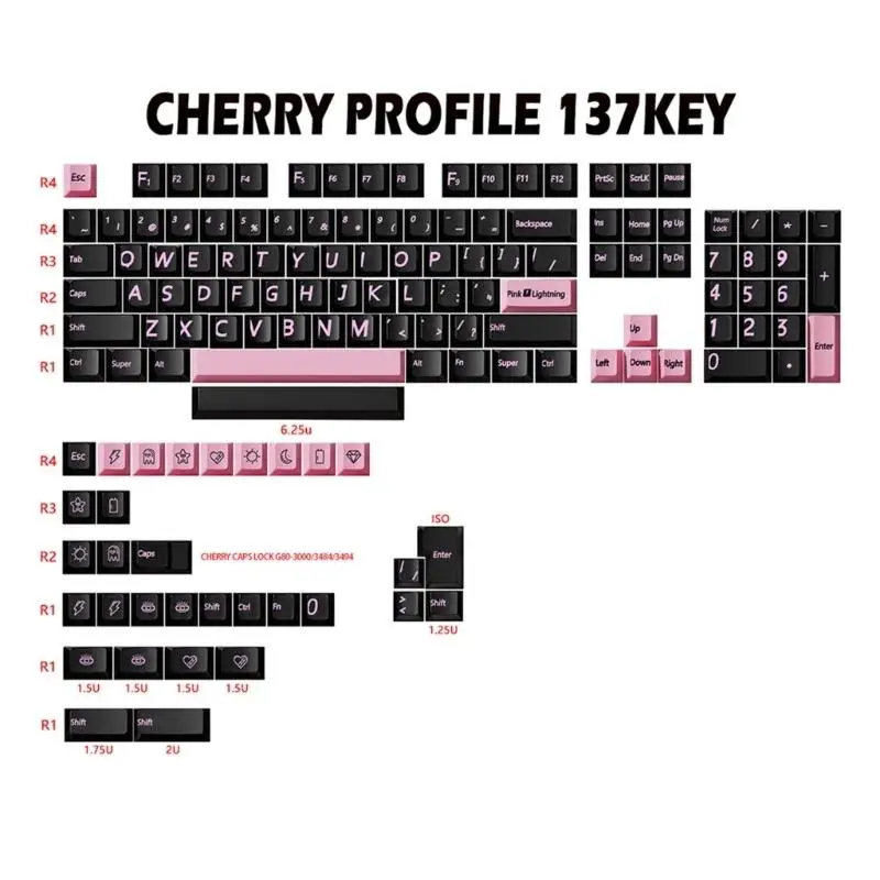 Y1UB PBT Cherry Dye Sublimation Keycap Tomato Caps Cover for Mechanical Keyboard