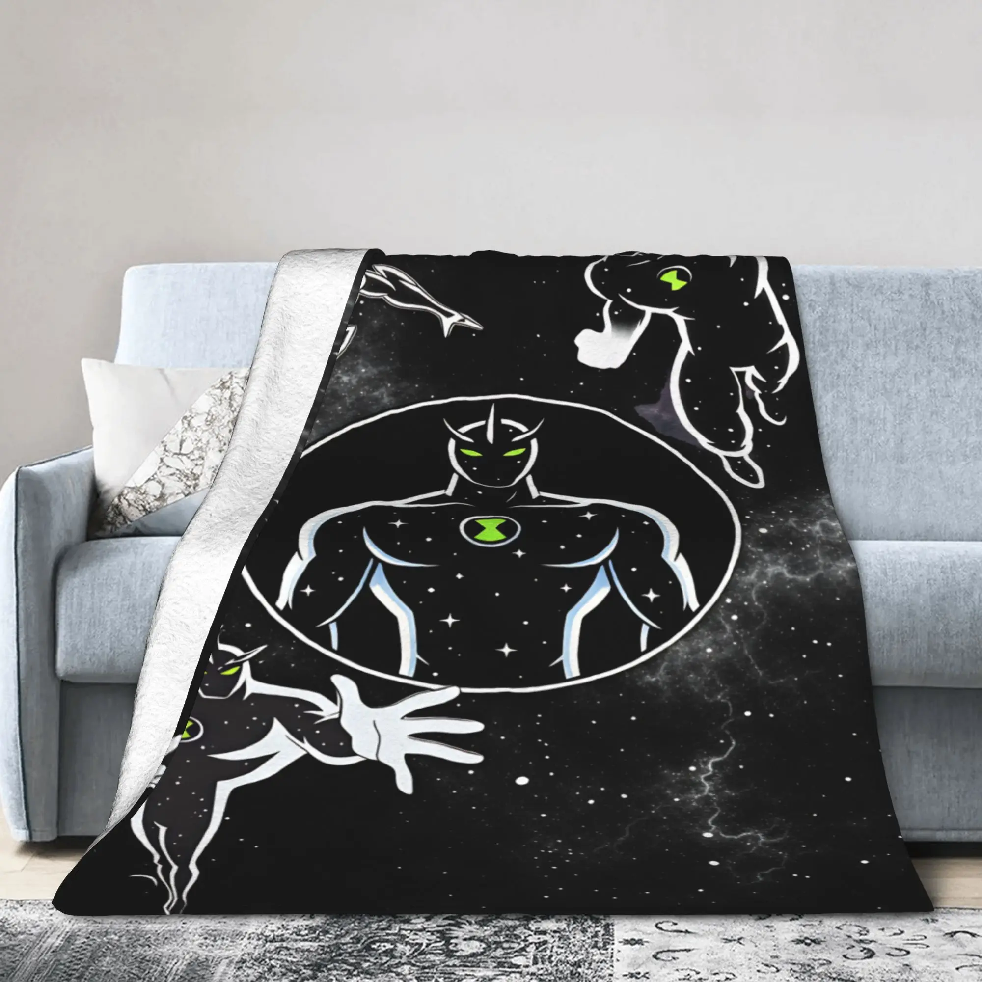 Ben 10 Cartoon Animation Blanket Quality Warm Cozy  Throw Blanket Winter Travel Living Room Print Bedspread