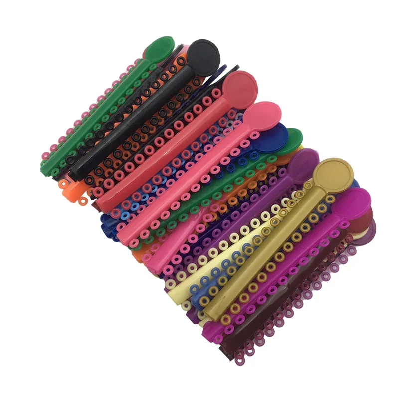 40Pcs/Bag Dental Orthodontic Elastic Ligature Ties Bands for Brackets Braces Ortho Treatment 40 Colors Optional