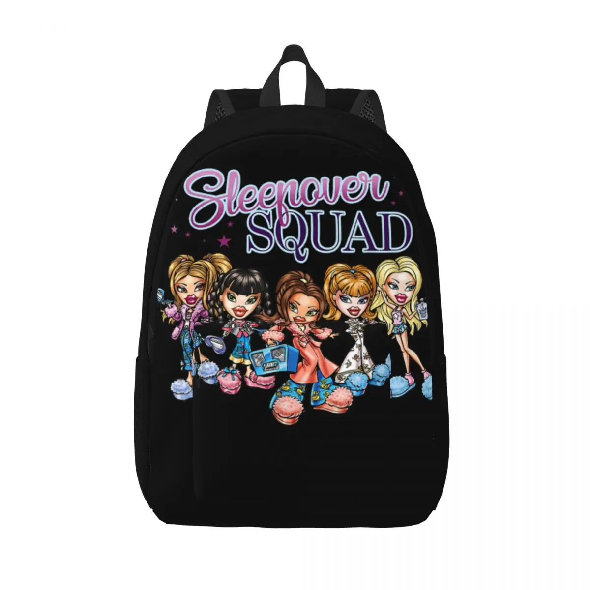 Bratz Group Shot Sleepover Squad mochila para adolescentes, regalo de escuela secundaria, negocios, bolsas de lona para computadora portátil para hombres y mujeres