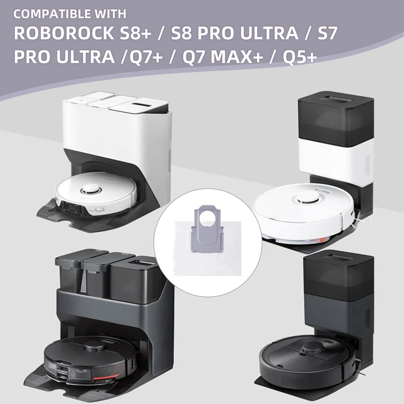 أجزاء ملحقات أكياس الغبار لـ Roborock S8+/S8 Pro Ultra/S7 Maxv Ultra /S7 Pro Ultra/Q7+/Q7 Max+/Q5+ قاعدة تفريغ ذاتية الفراغ، A