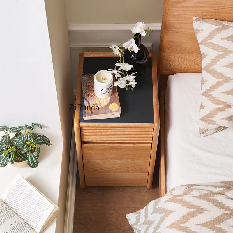 درج تخزين أثاث غرفة النوم طاولة بجانب السرير من الخشب الصلب بأحجام مختلفة طاولة بجانب السرير اختيارية