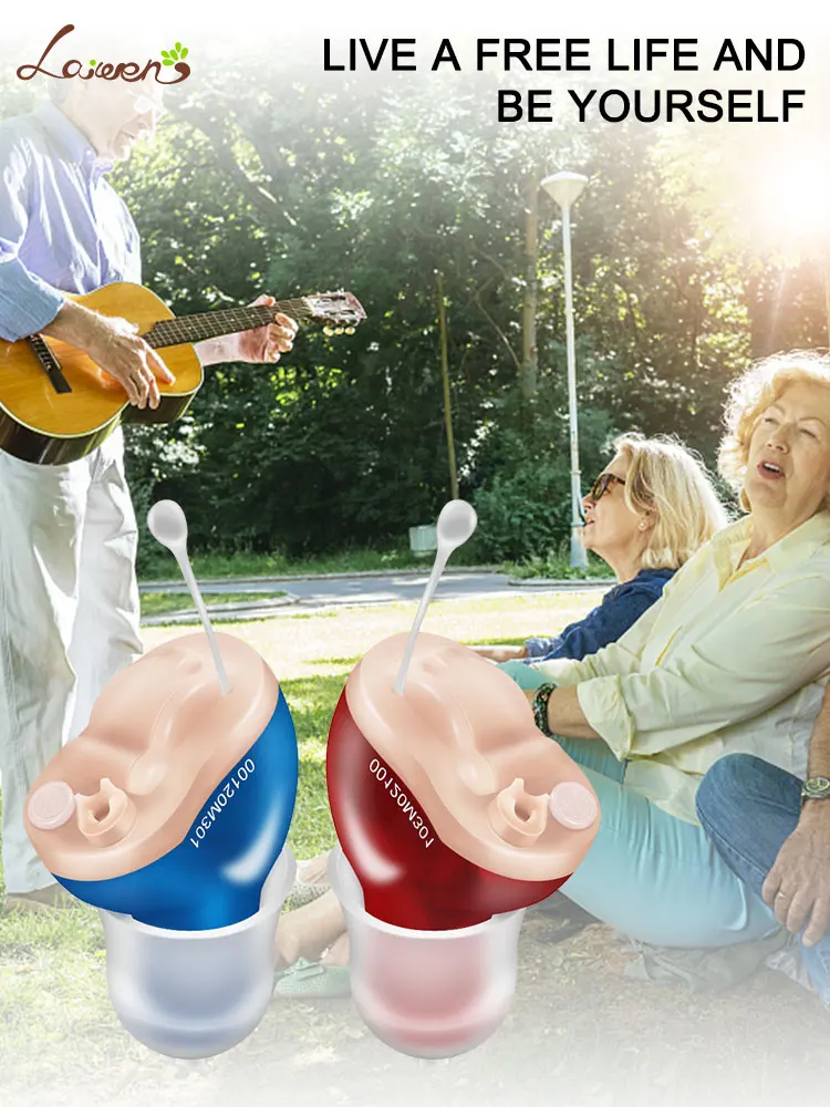 Hearing Aid Invisible Adjustable Wireless Hearing Aids Mini CIC Left/Right Ear Sound Amplifier For Adults Elderly Severe Loss